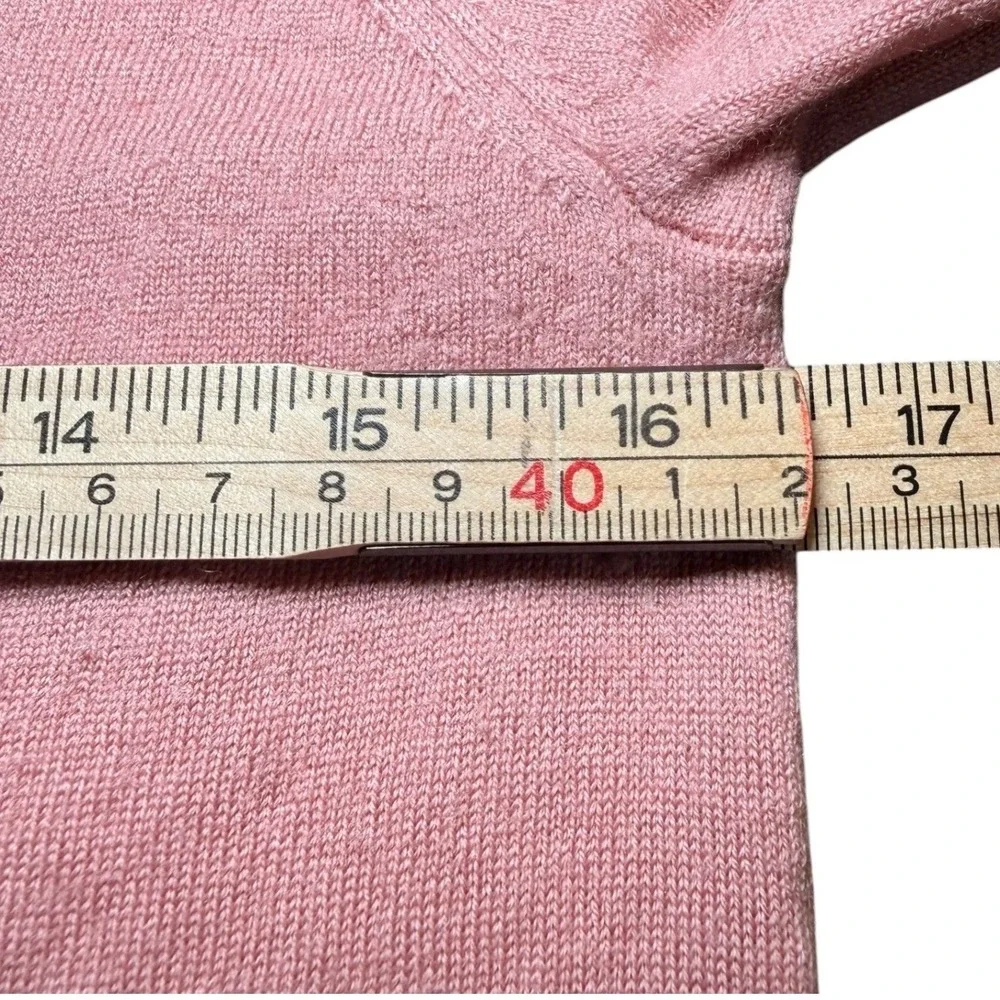 Tory Burch Crewneck Sweater Dusty Rose Pink Button Back Womens Medium Logo